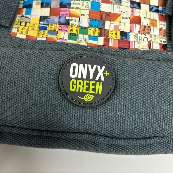 Onyx + Green Cross Weave Magazine Print Crossbody Bag - Picture 6 of 12